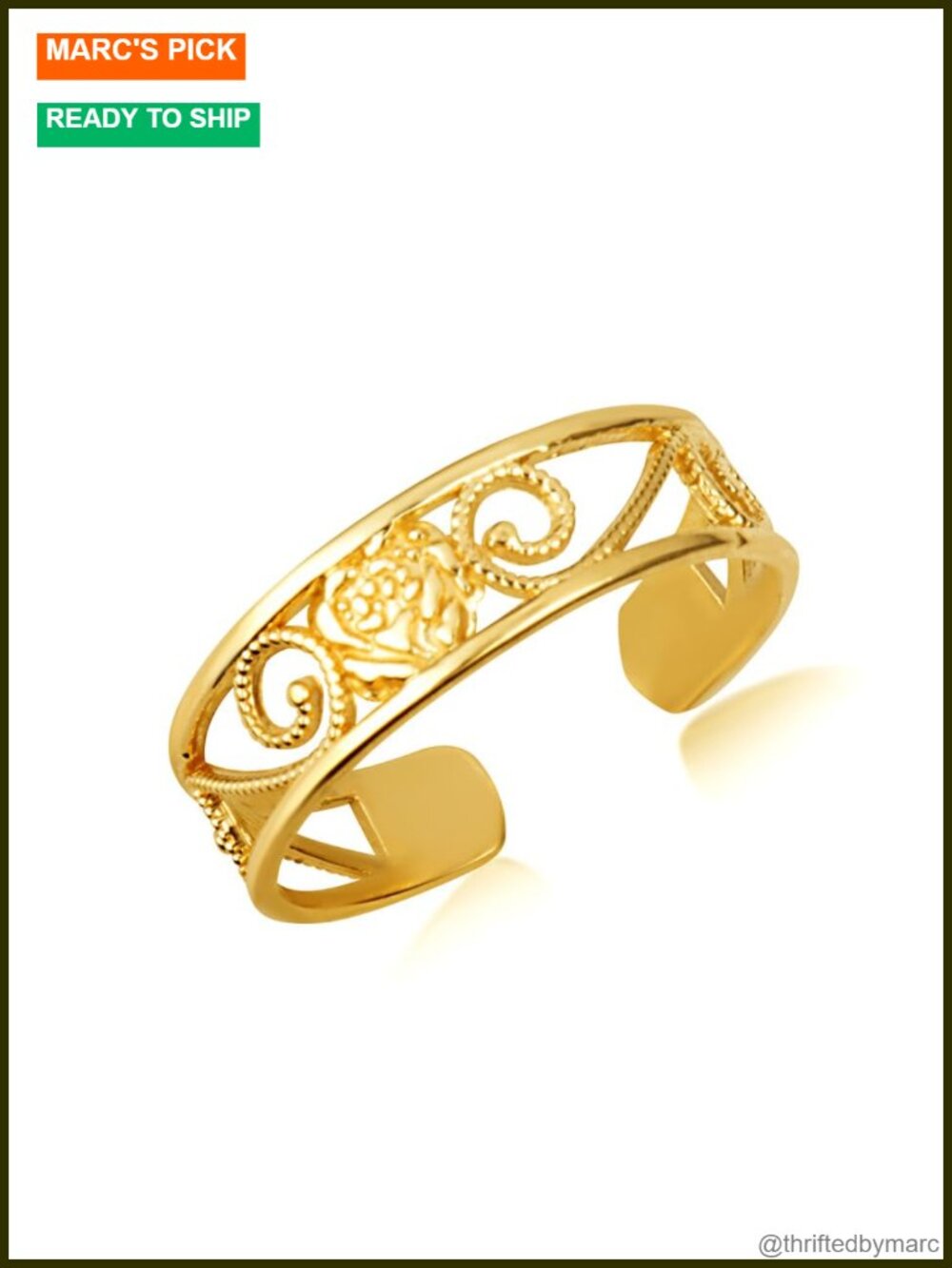 Solid Gold Toe Ring Artisan Jewelry for Women